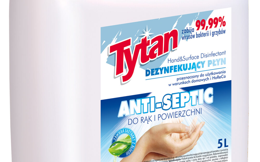 Dezynfekujący płyn do rąk i powierzchni Tytan Anti Septic kanister 5l (P71020)