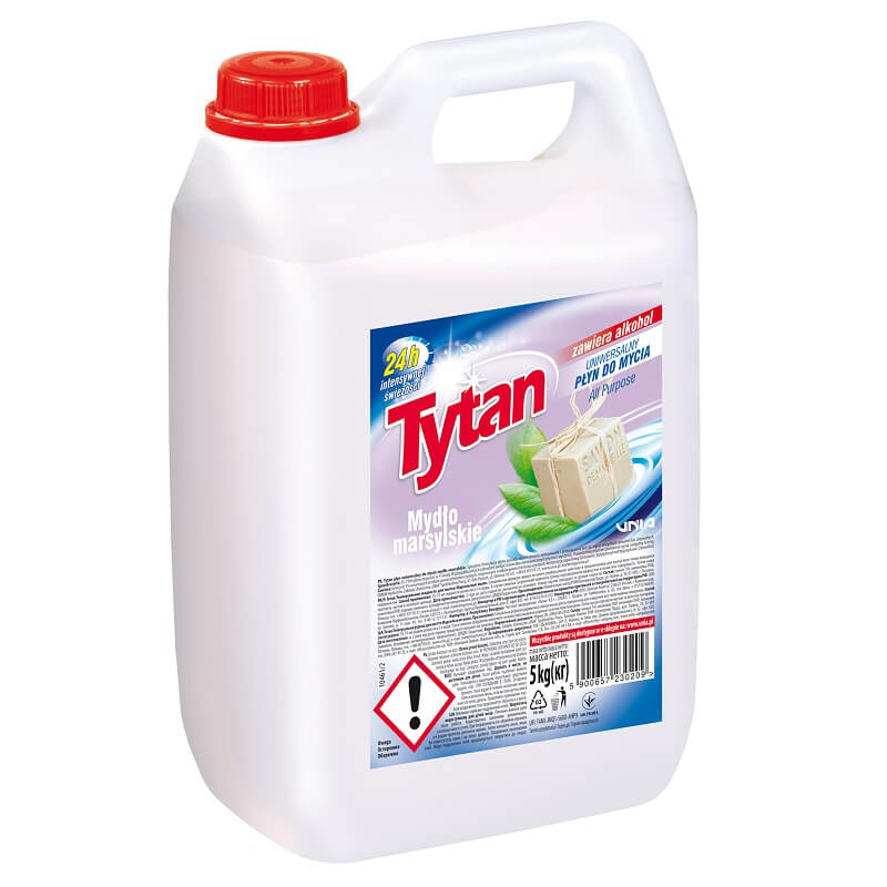 P23020 Tytan płyn uniwersalny do mycia mydło marsylskie 5,0kg kwadrat