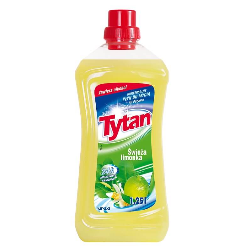 P23210 Tytan płyn uniwersalny do mycia świeża limonka 1,25L kwadrat