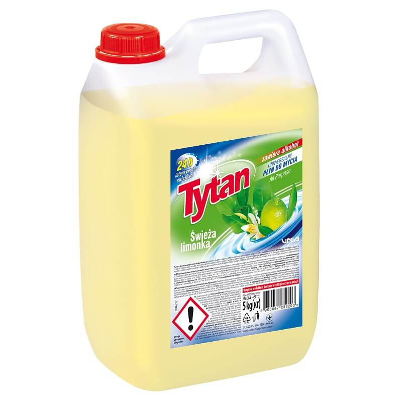 P23220 Tytan płyn uniwersalny do mycia świeża limonka 5,0kg kwadrat