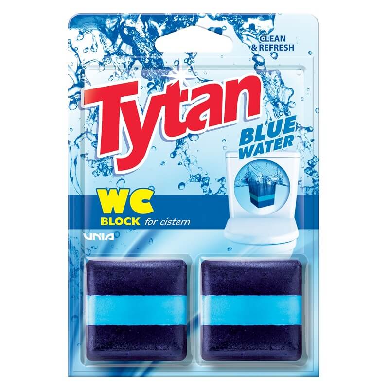 T53020 Kostka do spłuczki barwiąca wodę Tytan Blue Water 2x50g kwadrat