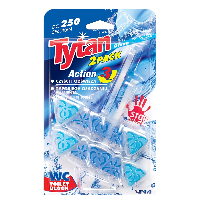 Kostka toaletowa do WC Tytan Action 3 Ocean 2x40g