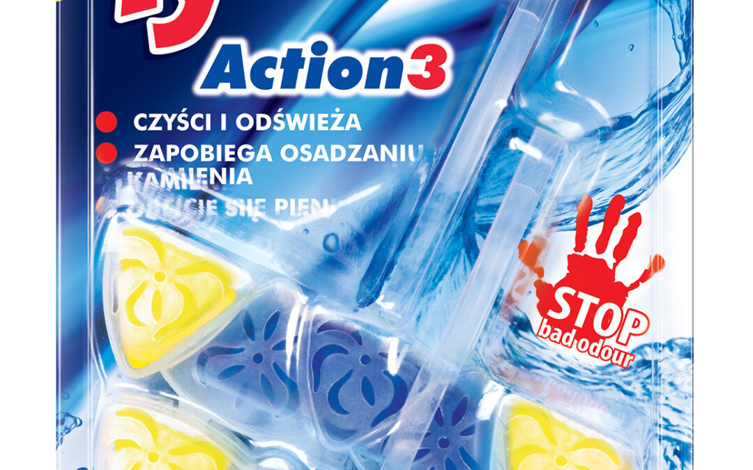 Kostka toaletowa do WC Tytan Action 3 Lemon 2x40g