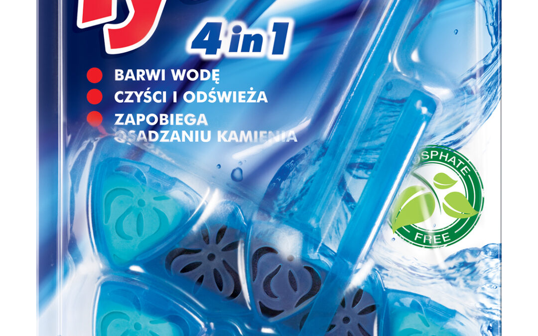 Czterofunkcyjna zawieszka do WC Tytan Blue Water Eukaliptus 2x40g