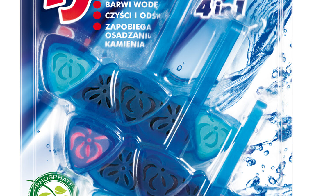 Mix czterofunkcyjna zawieszka barwiąca wodę Tytan Blue Water Ocean, Eukaliptus, Limonka 3x40g